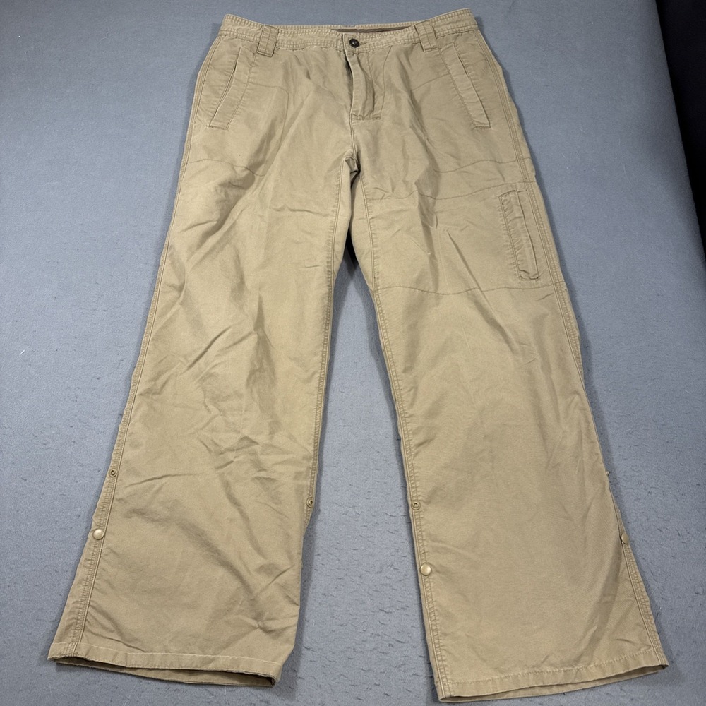 Prana Stretch Cargo  Pants Mens 36 Beige Roll Up  Outdoor Hiking